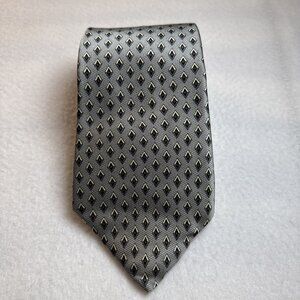Stafford Executive Tie Grey‎ Black Geometric 58" X 4"